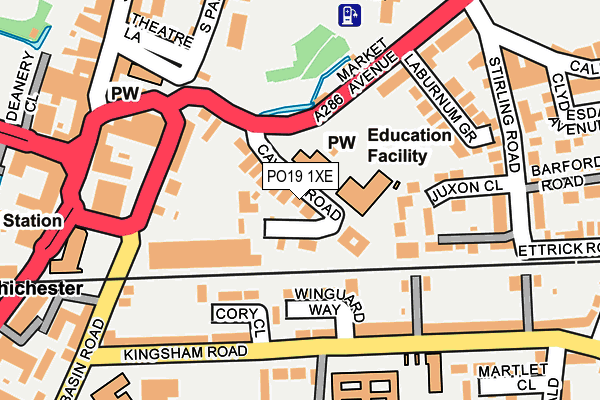 PO19 1XE map - OS OpenMap – Local (Ordnance Survey)