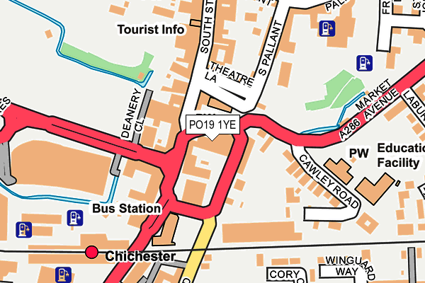 PO19 1YE map - OS OpenMap – Local (Ordnance Survey)