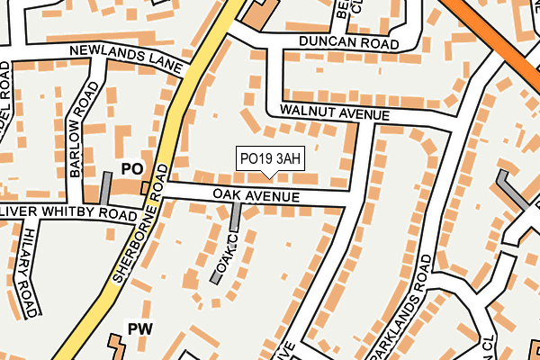 PO19 3AH map - OS OpenMap – Local (Ordnance Survey)