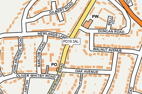 PO19 3AL map - OS OpenMap – Local (Ordnance Survey)