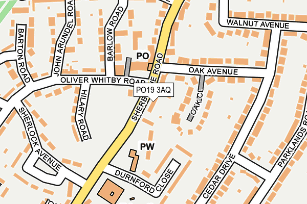 PO19 3AQ map - OS OpenMap – Local (Ordnance Survey)