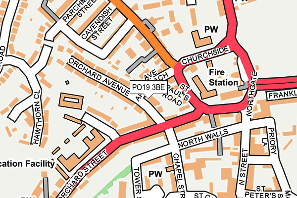 PO19 3BE map - OS OpenMap – Local (Ordnance Survey)