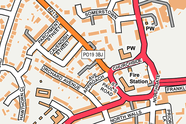 PO19 3BJ map - OS OpenMap – Local (Ordnance Survey)