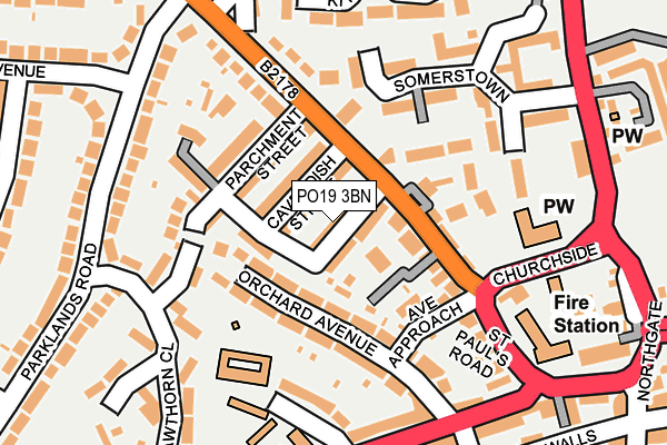 PO19 3BN map - OS OpenMap – Local (Ordnance Survey)
