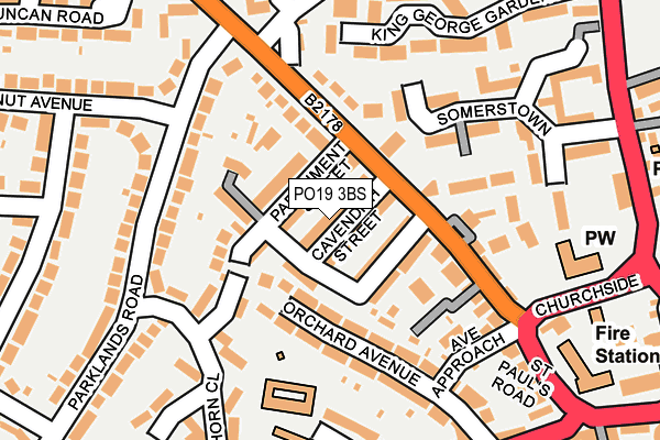 PO19 3BS map - OS OpenMap – Local (Ordnance Survey)