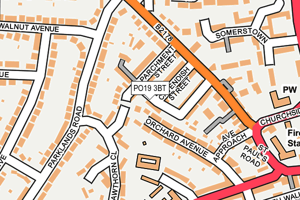 PO19 3BT map - OS OpenMap – Local (Ordnance Survey)