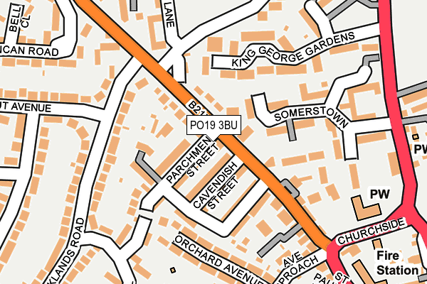 PO19 3BU map - OS OpenMap – Local (Ordnance Survey)