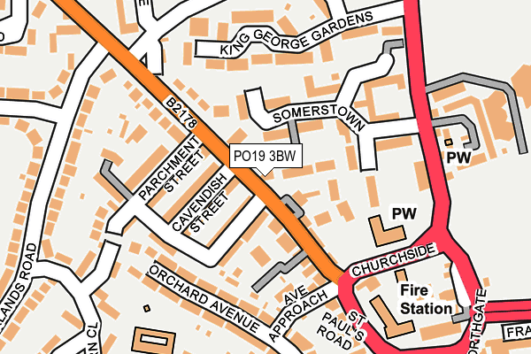 PO19 3BW map - OS OpenMap – Local (Ordnance Survey)