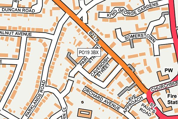 PO19 3BX map - OS OpenMap – Local (Ordnance Survey)