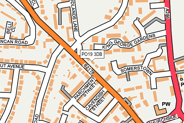 PO19 3DB map - OS OpenMap – Local (Ordnance Survey)