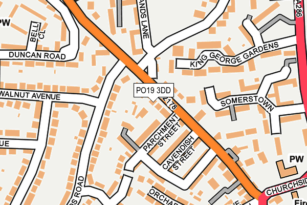 PO19 3DD map - OS OpenMap – Local (Ordnance Survey)