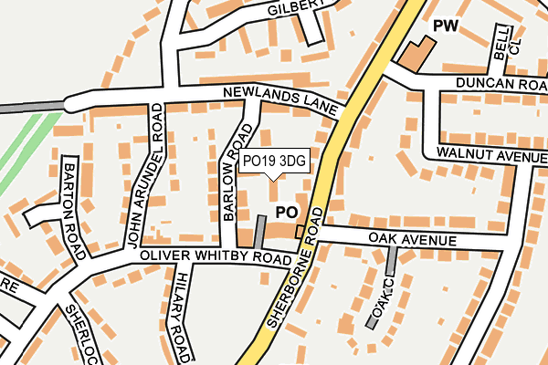 PO19 3DG map - OS OpenMap – Local (Ordnance Survey)