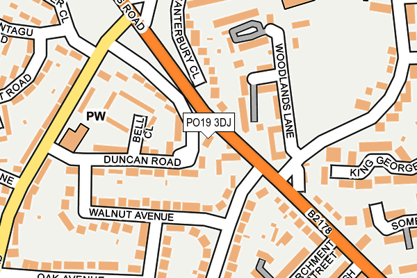 PO19 3DJ map - OS OpenMap – Local (Ordnance Survey)