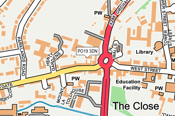 PO19 3DN map - OS OpenMap – Local (Ordnance Survey)
