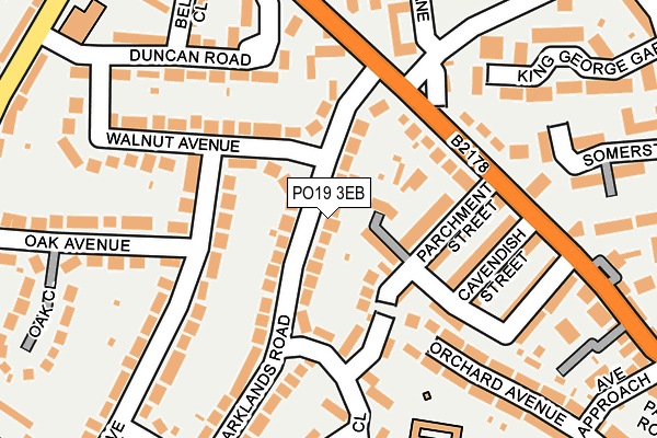 PO19 3EB map - OS OpenMap – Local (Ordnance Survey)