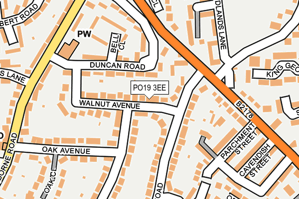 PO19 3EE map - OS OpenMap – Local (Ordnance Survey)