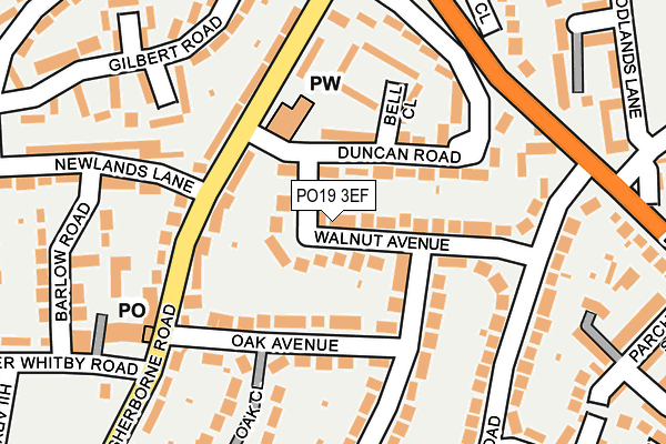 PO19 3EF map - OS OpenMap – Local (Ordnance Survey)