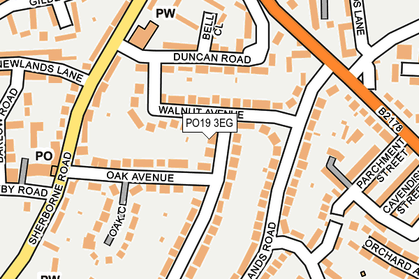 PO19 3EG map - OS OpenMap – Local (Ordnance Survey)