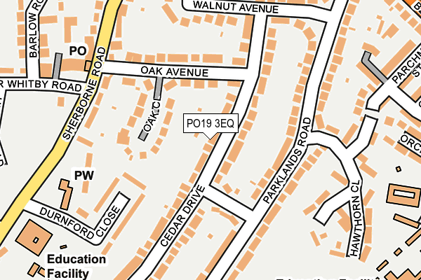 PO19 3EQ map - OS OpenMap – Local (Ordnance Survey)