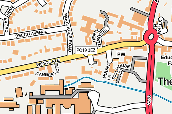 PO19 3EZ map - OS OpenMap – Local (Ordnance Survey)