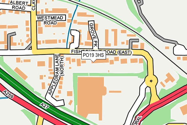 PO19 3HS map - OS OpenMap – Local (Ordnance Survey)