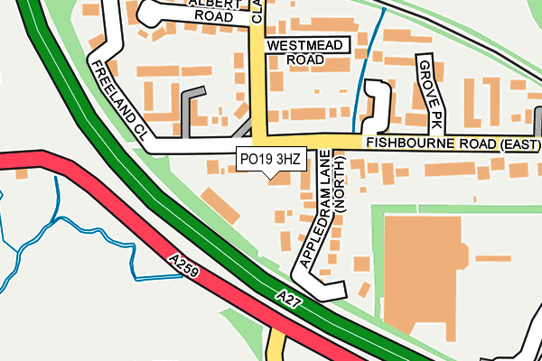 PO19 3HZ map - OS OpenMap – Local (Ordnance Survey)
