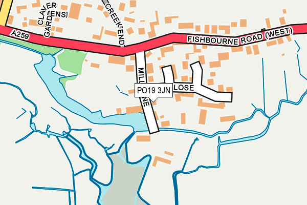 PO19 3JN map - OS OpenMap – Local (Ordnance Survey)