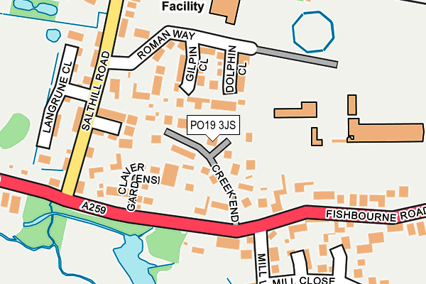 PO19 3JS map - OS OpenMap – Local (Ordnance Survey)