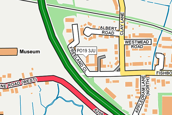 PO19 3JU map - OS OpenMap – Local (Ordnance Survey)