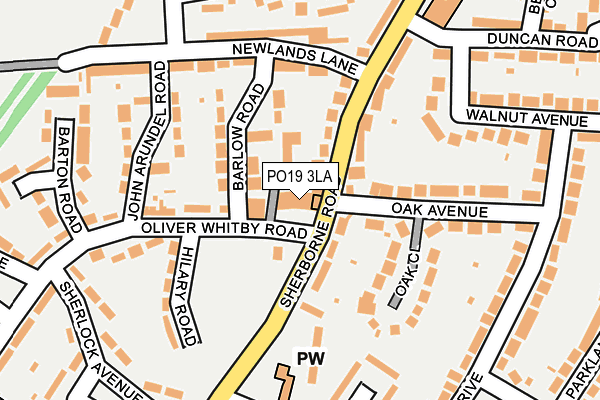 PO19 3LA map - OS OpenMap – Local (Ordnance Survey)