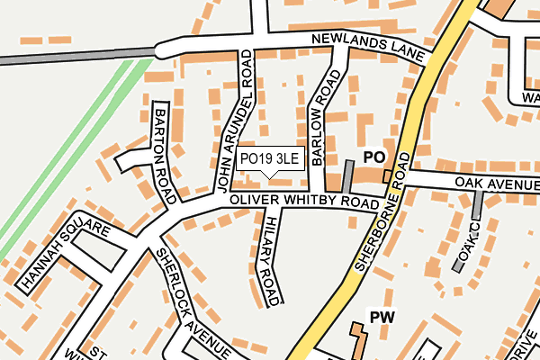 PO19 3LE map - OS OpenMap – Local (Ordnance Survey)