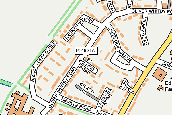 PO19 3LW map - OS OpenMap – Local (Ordnance Survey)