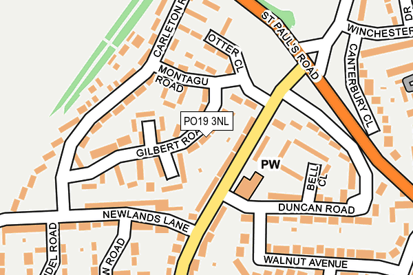 PO19 3NL map - OS OpenMap – Local (Ordnance Survey)