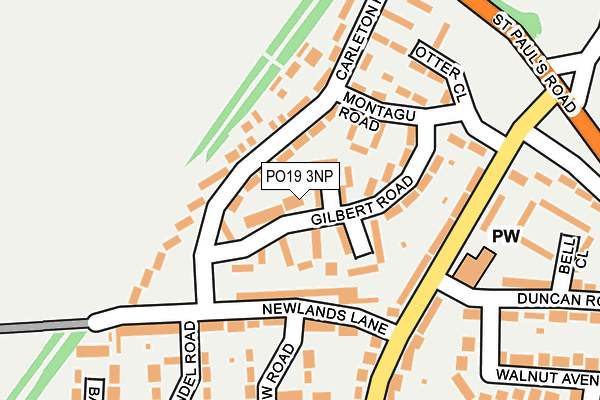 PO19 3NP map - OS OpenMap – Local (Ordnance Survey)