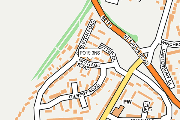 PO19 3NS map - OS OpenMap – Local (Ordnance Survey)