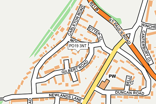 PO19 3NT map - OS OpenMap – Local (Ordnance Survey)