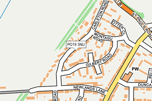 PO19 3NU map - OS OpenMap – Local (Ordnance Survey)