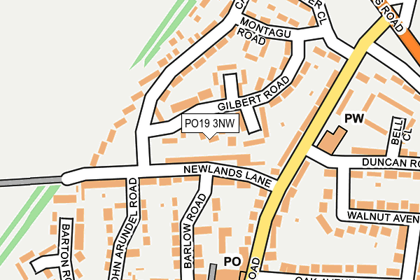 PO19 3NW map - OS OpenMap – Local (Ordnance Survey)