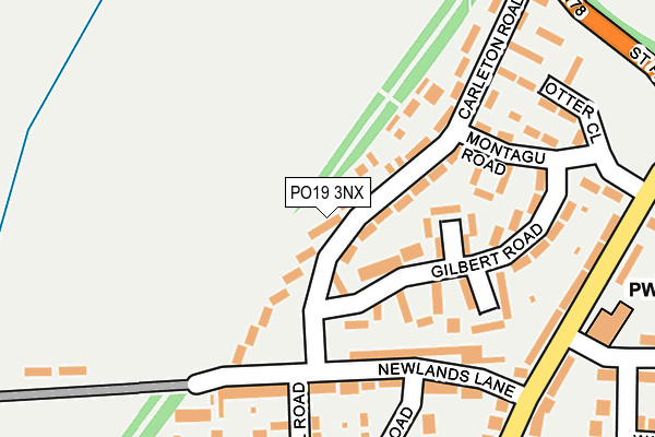 PO19 3NX map - OS OpenMap – Local (Ordnance Survey)
