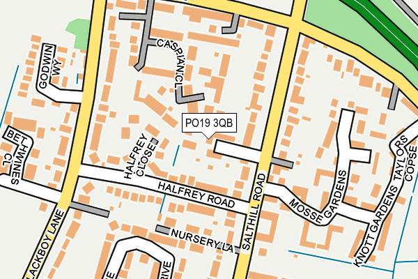 PO19 3QB map - OS OpenMap – Local (Ordnance Survey)