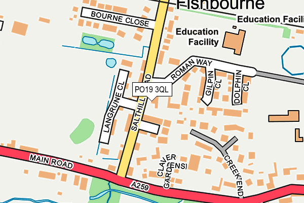 PO19 3QL map - OS OpenMap – Local (Ordnance Survey)