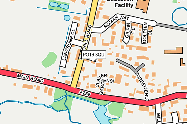 PO19 3QU map - OS OpenMap – Local (Ordnance Survey)