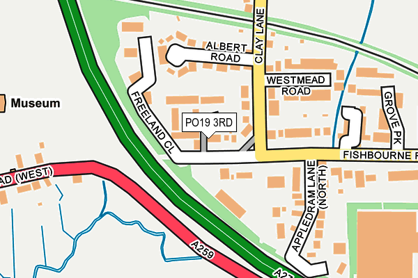 PO19 3RD map - OS OpenMap – Local (Ordnance Survey)