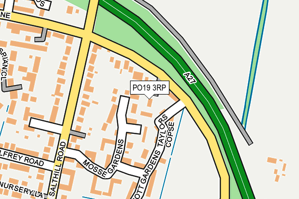 PO19 3RP map - OS OpenMap – Local (Ordnance Survey)
