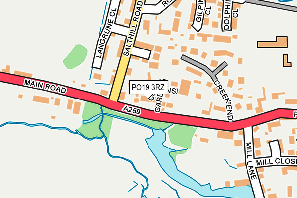 PO19 3RZ map - OS OpenMap – Local (Ordnance Survey)