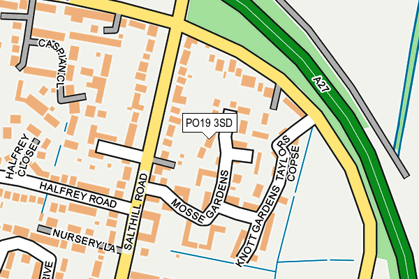 PO19 3SD map - OS OpenMap – Local (Ordnance Survey)