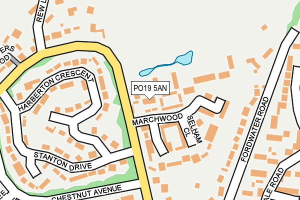 PO19 5AN map - OS OpenMap – Local (Ordnance Survey)