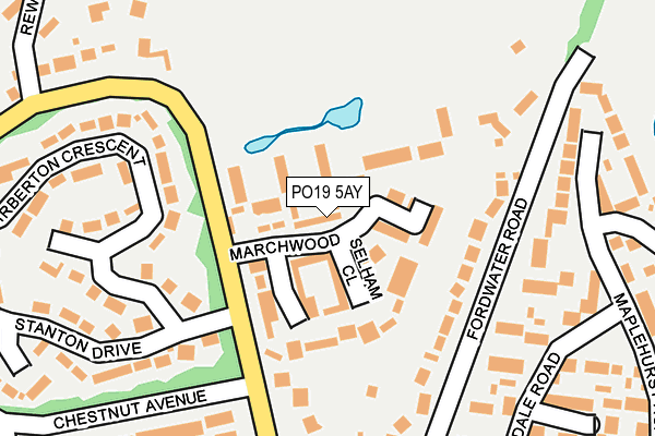 PO19 5AY map - OS OpenMap – Local (Ordnance Survey)