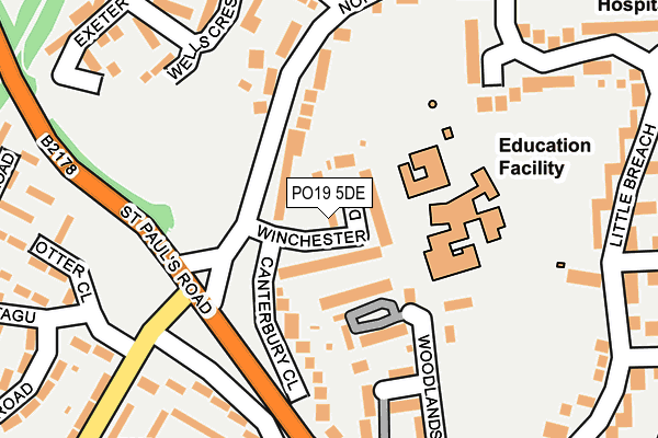 PO19 5DE map - OS OpenMap – Local (Ordnance Survey)