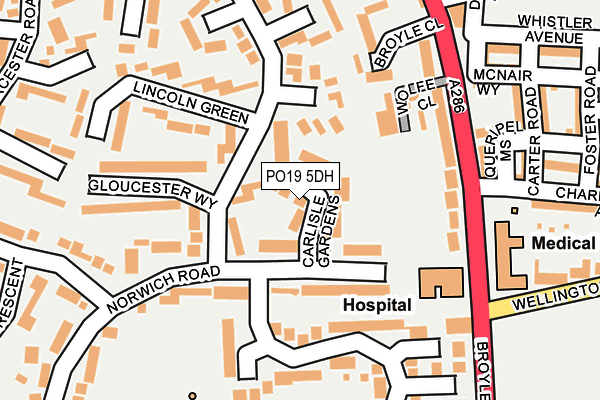 PO19 5DH map - OS OpenMap – Local (Ordnance Survey)